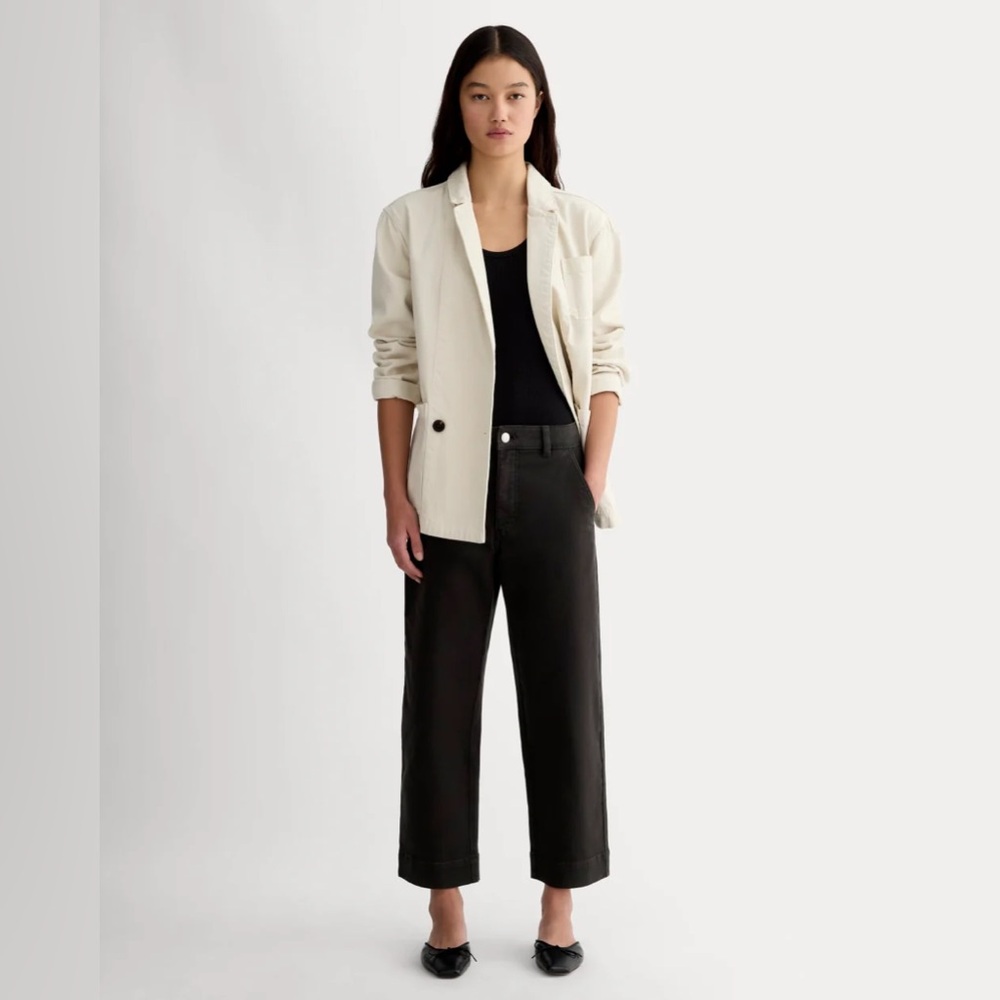 Everlane Cropped Regular Utility Straight-Leg Black Pants 14 EUC
